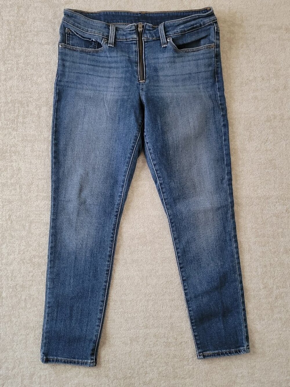 Levi's Exposed Zip Skinny Ankle Jeans Medium Wash 30 Slim Fit Stretch Denim